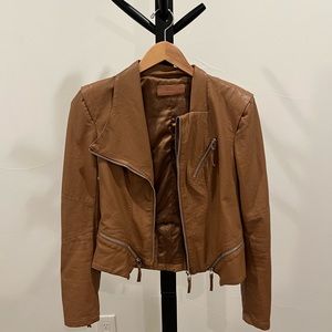 Faux Leather Bomber Jacket